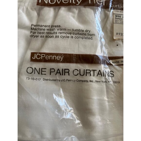 JC Penney Novelty Tier Curtains one pair 68”x36” vintage - Picture 4 of 4